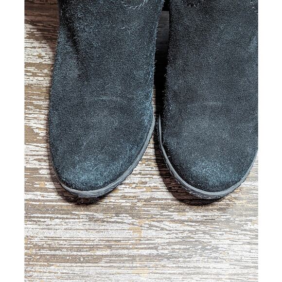 Franco Sarto Women's Black Suede Asher Wedge Heel Boots Size 7.5 M - Picture 5 of 8